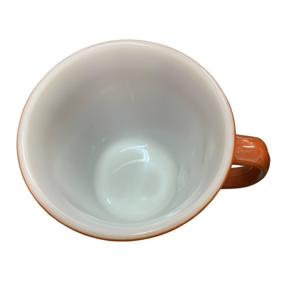 Pyrex Corning Coffee Mug Cup Burnt Orange Rust Milk Glass D Handle Cinnamon - Picture 5 of 5